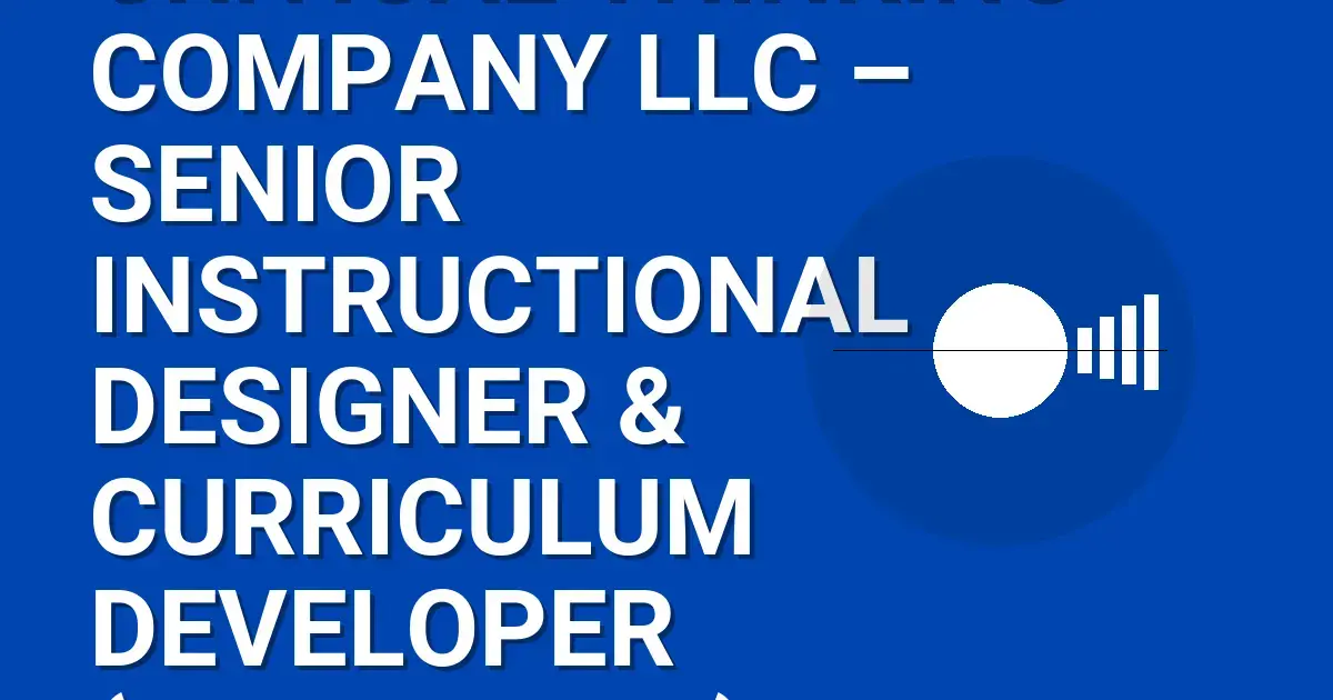 Critical Thinking Company LLC – Senior Instructional Designer & Curriculum Developer (Education)